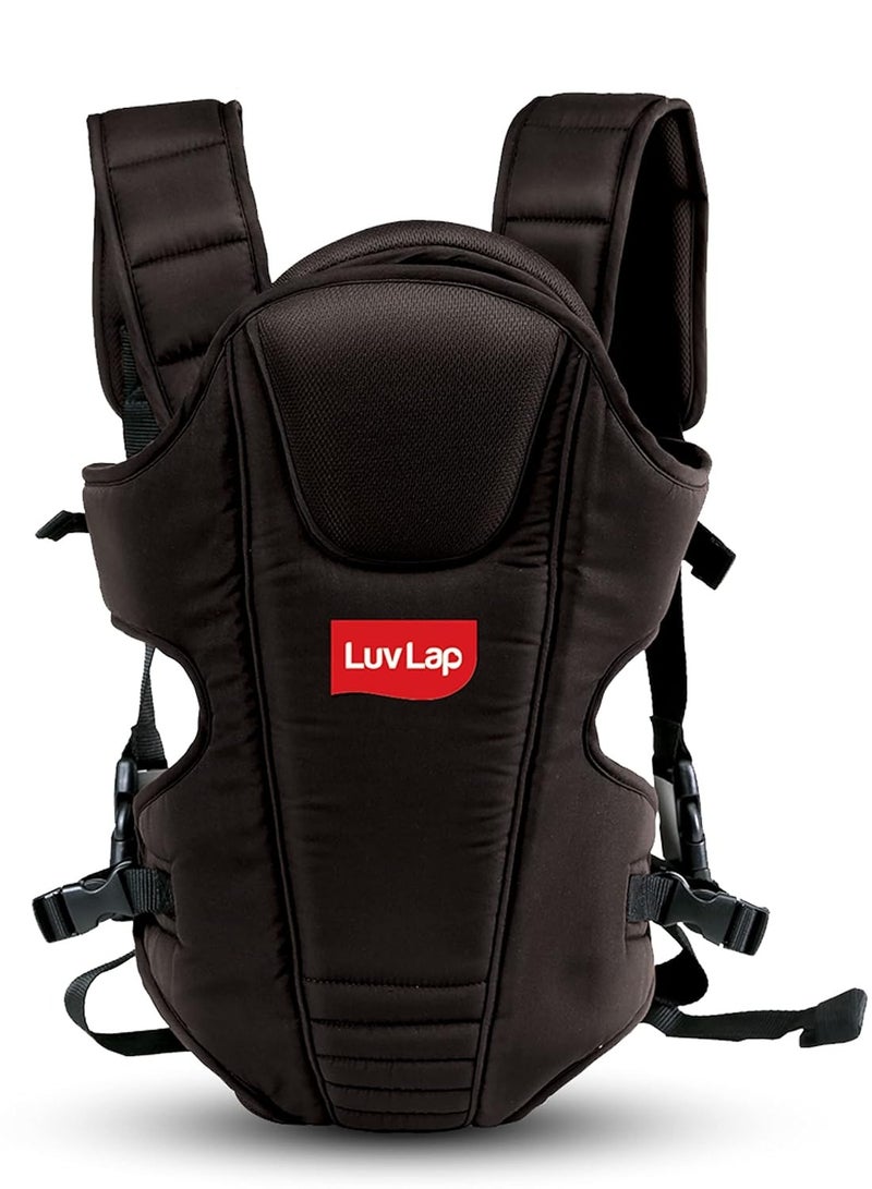 Luvlap حمالة أطفال جالاكسي مع 3 وضعيات حمل ودعم رأس مبطن، للأطفال من 6 إلى 15 شهر، بحد أقصى وزن 15 كجم (أسود) - Image 1